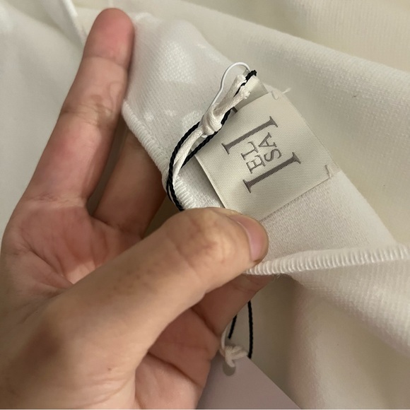 NWT Helsa White Maude Knit Peplum Strapless Top Bridal Wedding size S - Picture 7 of 7